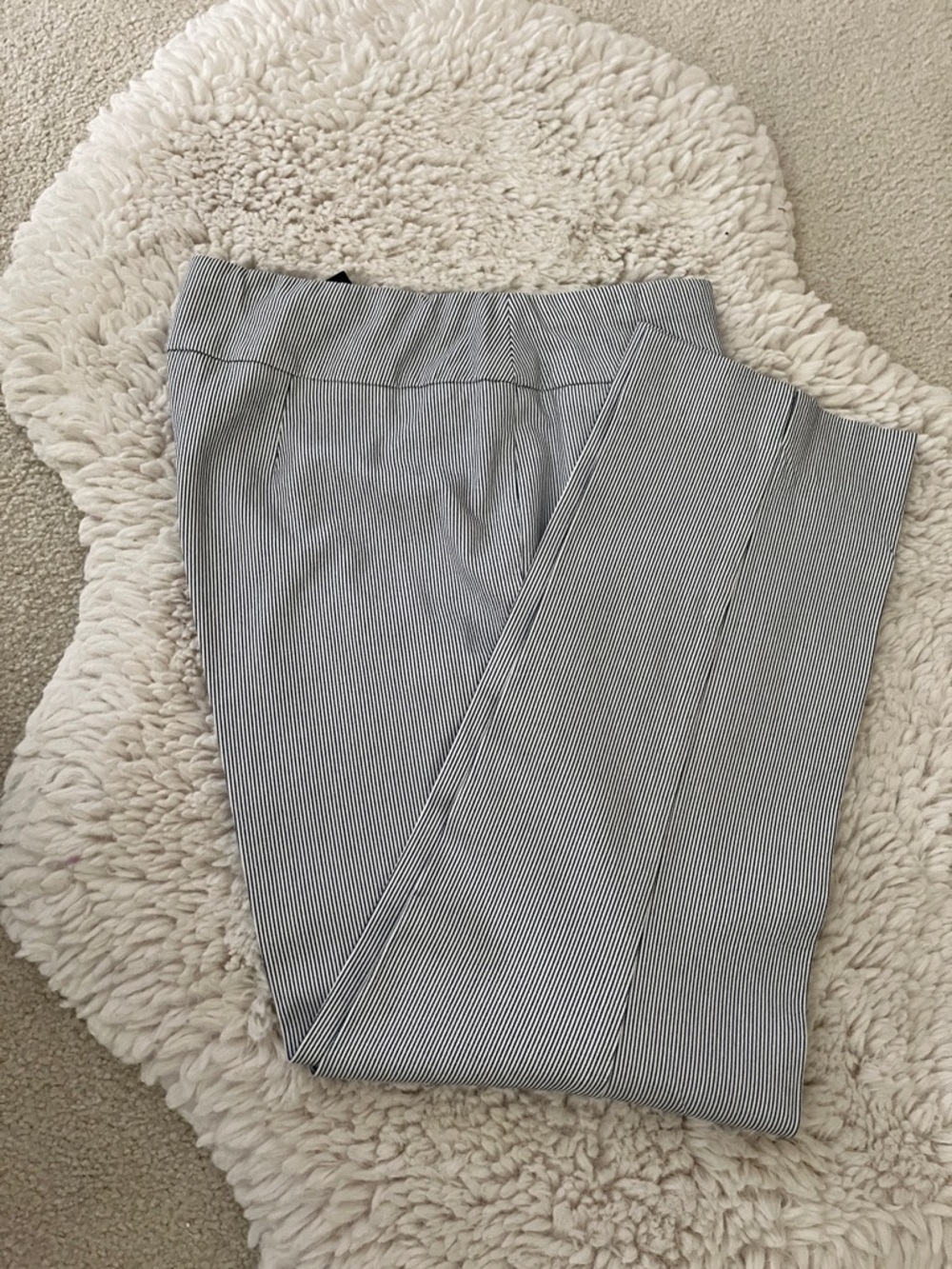 Chico's Blue and White Pinstripe Straight Leg Pants..NWOT